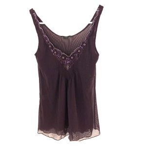 Embellished sheer tank
